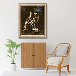 «The Holy Family c.1518» в интерьере в классическом стиле над комодом