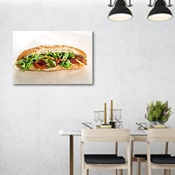 «Сэндвич с салатом» в интерьере современной столовой над обеденным столом