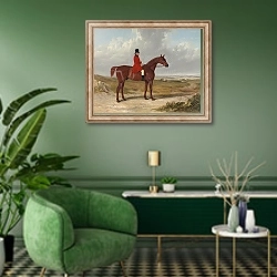 «Портрет 5» в интерьере гостиной в зеленых тонах