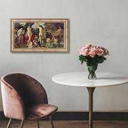 «The Judgement of Paris, 1870» в интерьере в классическом стиле над креслом
