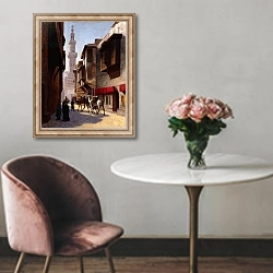 «A Street in Cairo,» в интерьере в классическом стиле над креслом