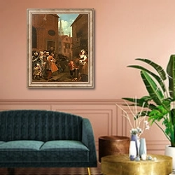 «The Four Times of Day: Noon, 1736» в интерьере классической гостиной над диваном