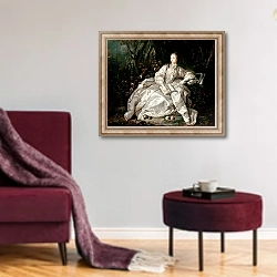 «Madame de Pompadour» в интерьере гостиной в бордовых тонах