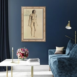 «Homo erectus» в интерьере в классическом стиле в синих тонах