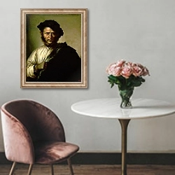 «Portrait of a Man, 1640» в интерьере в классическом стиле над креслом