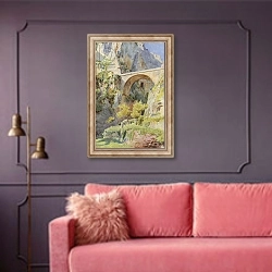 «Pont St Louis» в интерьере гостиной с розовым диваном