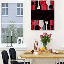 «Бокалы для вина» в интерьере кухни рядом с окном