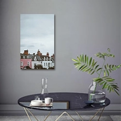 «Старые дома Уэллса, Соединенное Королевство» в интерьере современной гостиной в серых тонах