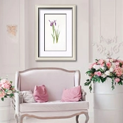 «Iris sikkimensis» в интерьере гостиной в стиле прованс над диваном