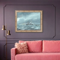 «The Mary Celeste adrift December 5th 1872, 2016,» в интерьере гостиной с розовым диваном