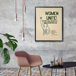 «Women unite!» в интерьере в стиле лофт с бетонной стеной