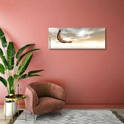 «Летящий орел» в интерьере современной гостиной в розовых тонах