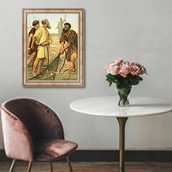 «Christ calling the disciples» в интерьере в классическом стиле над креслом
