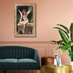 «Пленник» в интерьере классической гостиной над диваном