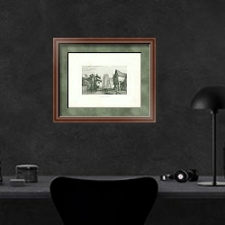 «Waltham Abbey, Essex 2» в интерьере кабинета в черных цветах над столом