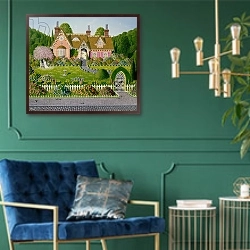 «A Golden Anniversary» в интерьере в классическом стиле с зеленой стеной