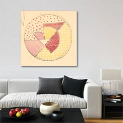 «Miscellaneous small sketches for inlaid table tops.] [Design with circular and geometric motif» в интерьере гостиной в стиле минимализм в светлых тонах