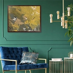 «Iris symphony» в интерьере в классическом стиле с зеленой стеной