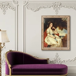 «Isabella Curwen, 18th century» в интерьере в классическом стиле над банкеткой