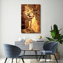 «Сирия. Монастырь Святого Моисея абиссинийца» в интерьере современной гостиной над комодом