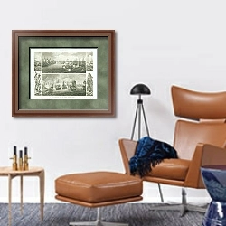 «Морские сражения» в интерьере кабинета с кожаным креслом