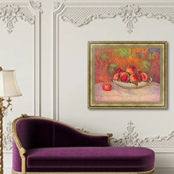 «Натюрморт с фруктами 9» в интерьере в классическом стиле над банкеткой