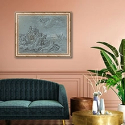 «The Triumph of Neptune» в интерьере классической гостиной над диваном