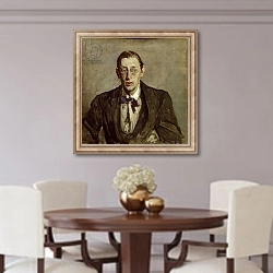 «Study for a Portrait of Igor Stravinsky, 1913» в интерьере столовой в классическом стиле