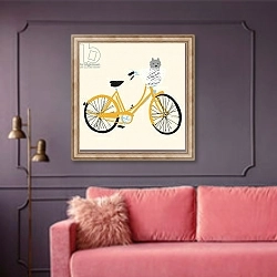 «A Bicycle Made For Two» в интерьере гостиной с розовым диваном