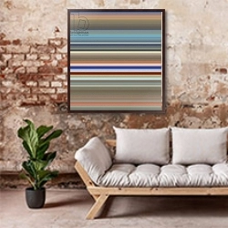 «Decorative background III,2017,» в интерьере гостиной в стиле лофт над диваном