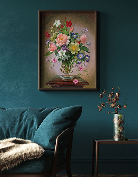 Репродукции картин с цветами и букетами купить в интернет-магазине