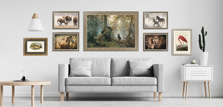 Картины, постеры и гравюры для интерьера с животными