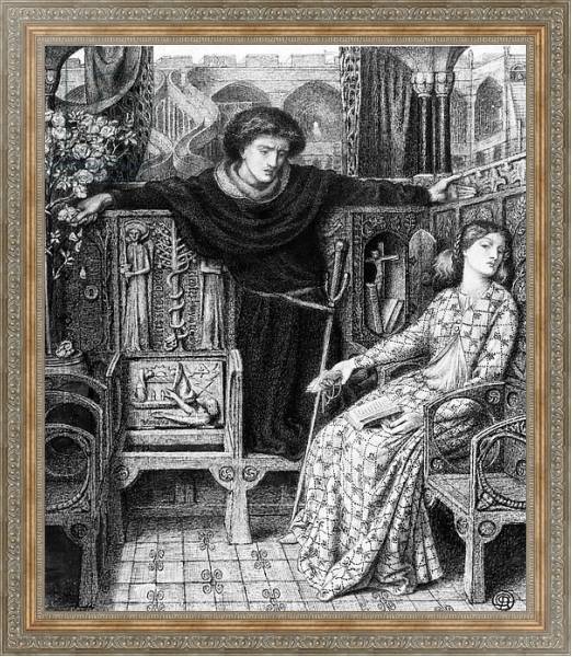 Постер Hamlet and Ophelia, 1858 с типом исполнения На холсте в раме в багетной раме 484.M48.310