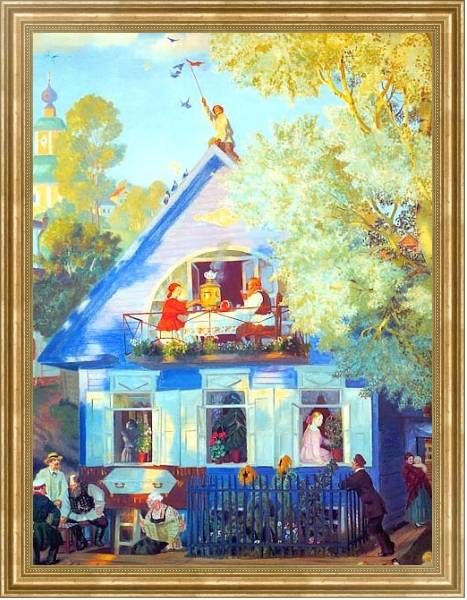 Постер Голубой домик с типом исполнения На холсте в раме в багетной раме NA033.1.051