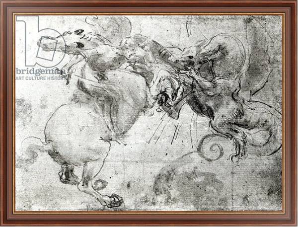 Постер Battle between a Rider and a Dragon, c.1482 с типом исполнения На холсте в раме в багетной раме 35-M719P-83