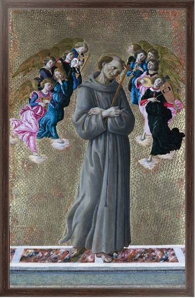 Постер Святой Франсис из Ассизи с Ангелами с типом исполнения На холсте в раме в багетной раме 221-02