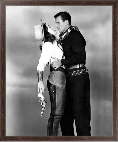 Постер Wayne, John (Tall In The Saddle) с типом исполнения На холсте в раме в багетной раме 221-02