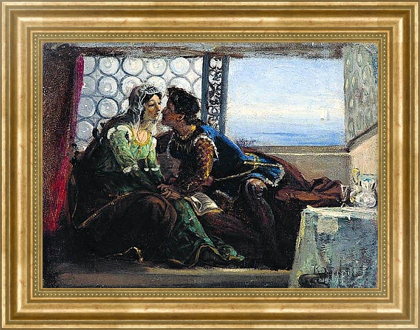 Постер Ромео и Джульетта. 1890-е с типом исполнения На холсте в раме в багетной раме NA033.1.051
