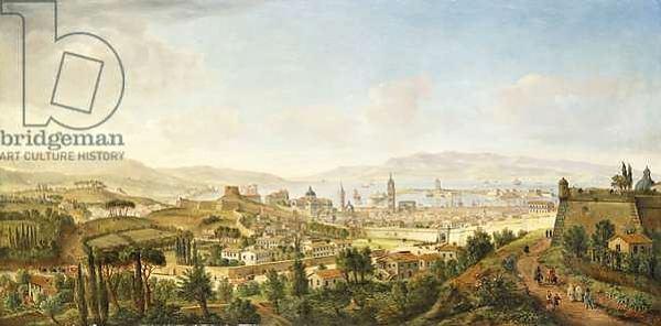 Постер A Panoramic view of Messina, Sicily, с типом исполнения На холсте без рамы