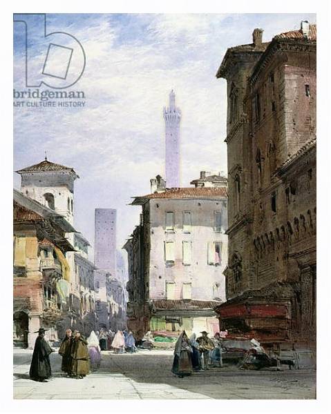 Постер Leaning Tower, Bologna с типом исполнения На холсте в раме в багетной раме 221-03