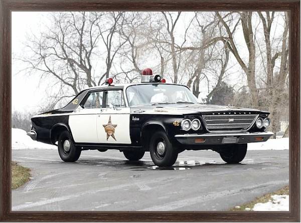Постер Chrysler Newport Police Cruiser '1963 с типом исполнения На холсте в раме в багетной раме 221-02
