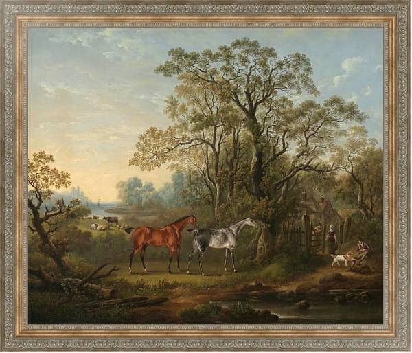 Постер Скаковые лошади с типом исполнения На холсте в раме в багетной раме 484.M48.310
