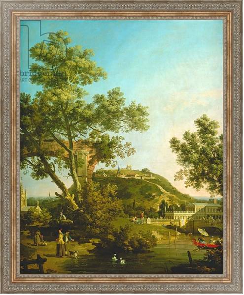 Постер English Landscape Capriccio with a Palace, 1754 с типом исполнения На холсте в раме в багетной раме 484.M48.310