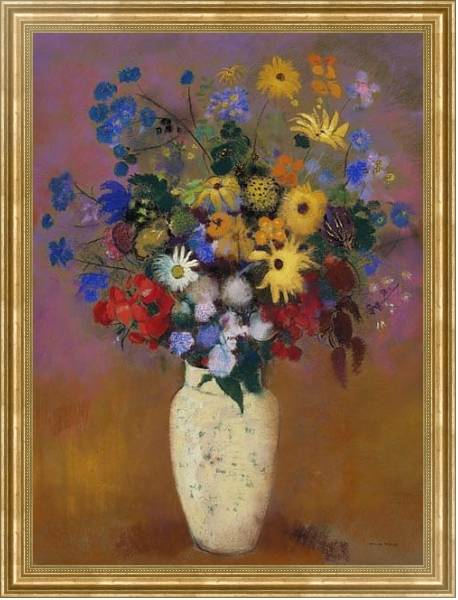 Постер Vase of Flowers (2) с типом исполнения На холсте в раме в багетной раме NA033.1.051