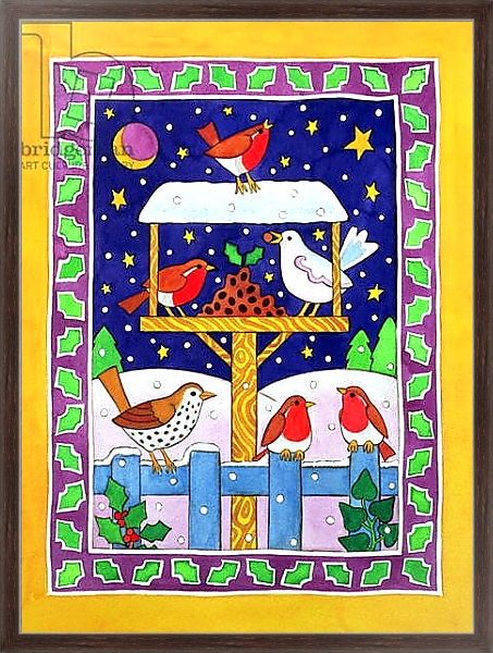 Постер Christmas Feast for the Birds с типом исполнения На холсте в раме в багетной раме 221-02