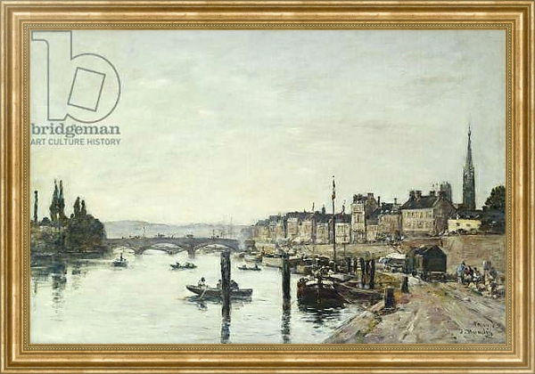 Постер Rouen; La Seine et le Pont Corneill, 1895 с типом исполнения На холсте в раме в багетной раме NA033.1.051
