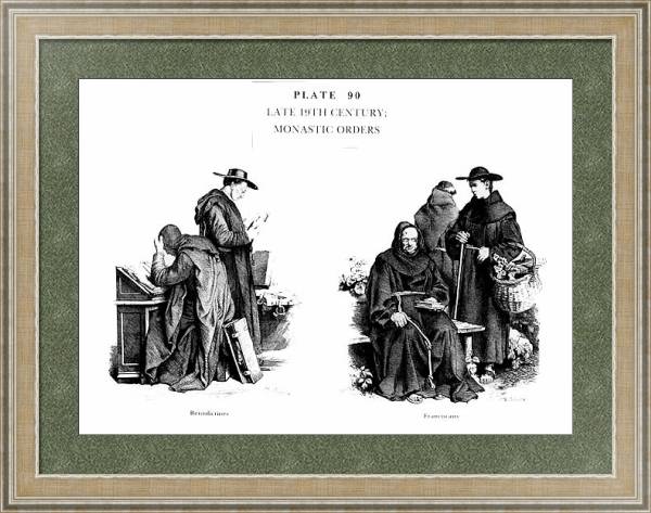 Постер Fin du XIXè Siècle, Habits des Ordres Monastiques, Late 19Th Century, Monastic Orders с типом исполнения Акварель в раме в багетной раме 485.M40.584