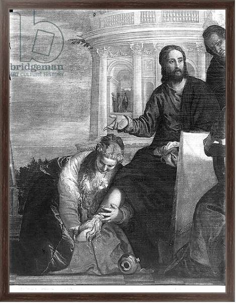 Постер The Meal at the House of Simon the Pharisee, detail of the central part, 1570 с типом исполнения На холсте в раме в багетной раме 221-02
