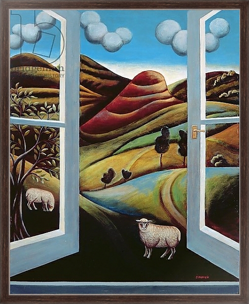 Постер Highland View с типом исполнения На холсте в раме в багетной раме 221-02
