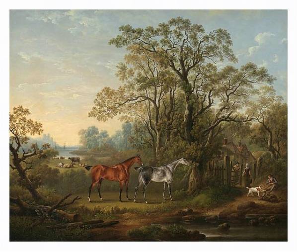 Постер Скаковые лошади с типом исполнения На холсте в раме в багетной раме 221-03